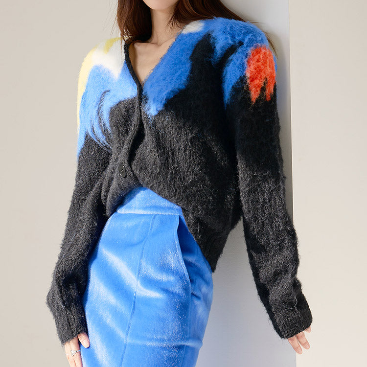 J1703 モヘアミックスカーディガン