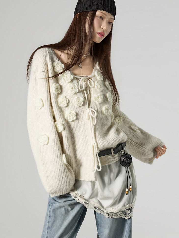 J3123 Flower Cardigan