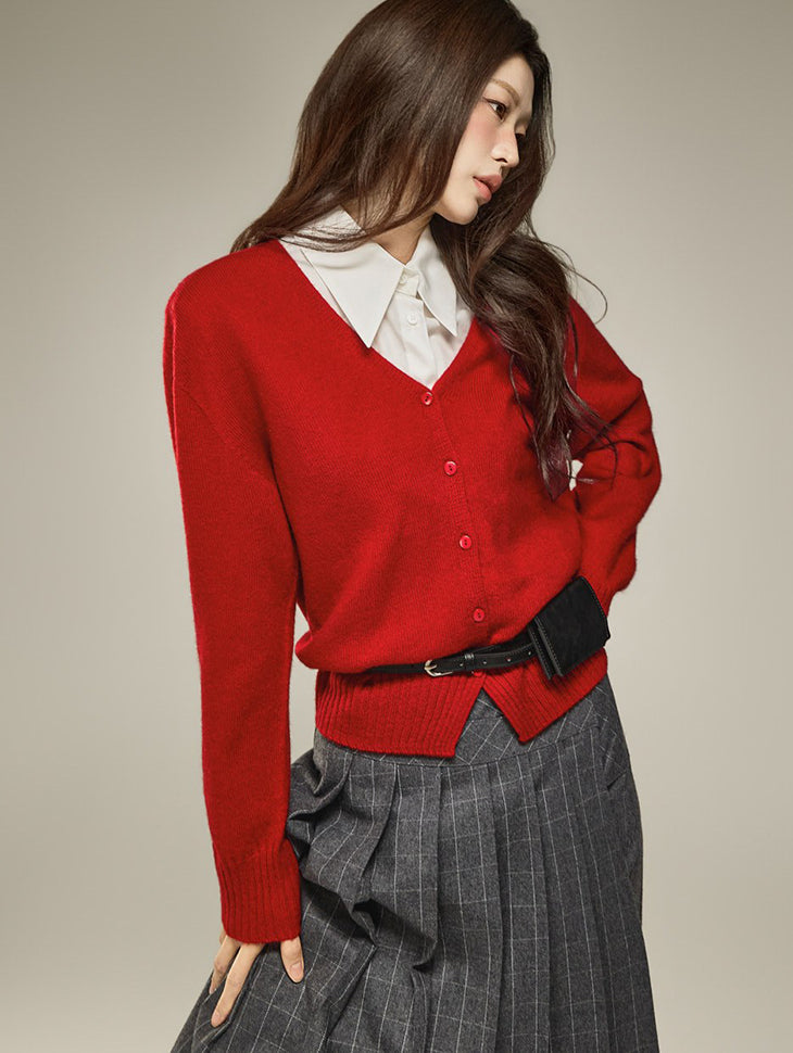 J3341 Wool Knit Cardigan