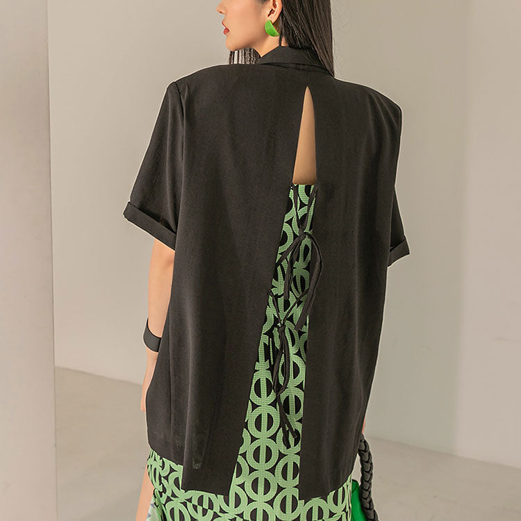 J1553 Back Slit Short Sleeve Jacket