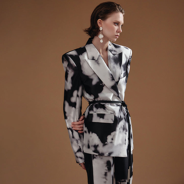 MBDJ023 水彩画配色单外套(腰带套装)