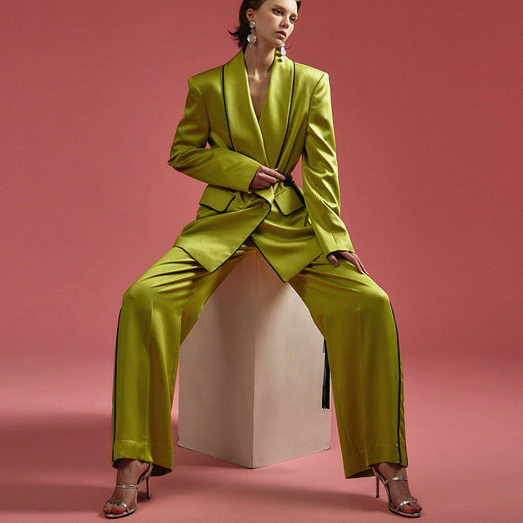 MBDTP010 缎纹双扣夹克套装(腰带)