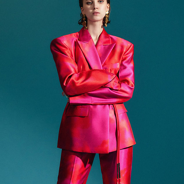 MBDJ023 水彩画配色单外套(腰带套装)