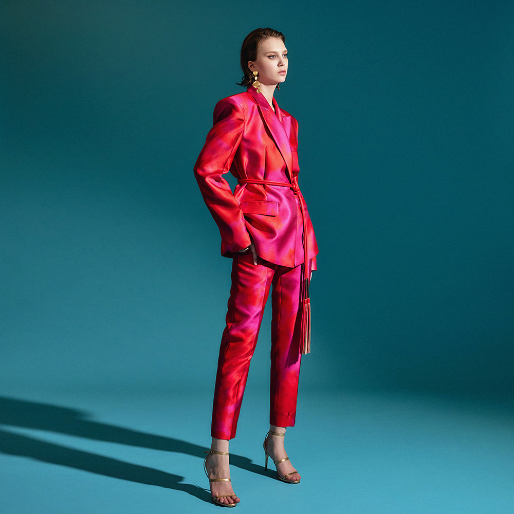 MBDTP012 水彩画配色ジャケットスーツセット(ベルトセット)