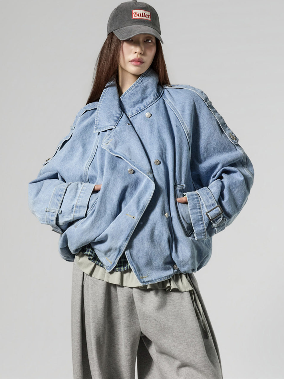 J3128 Trench Denim Jacket