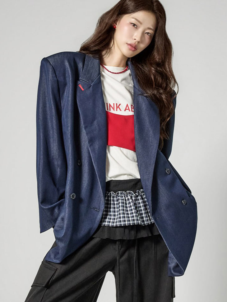 J3152 Stitch Double Blazer Jacket