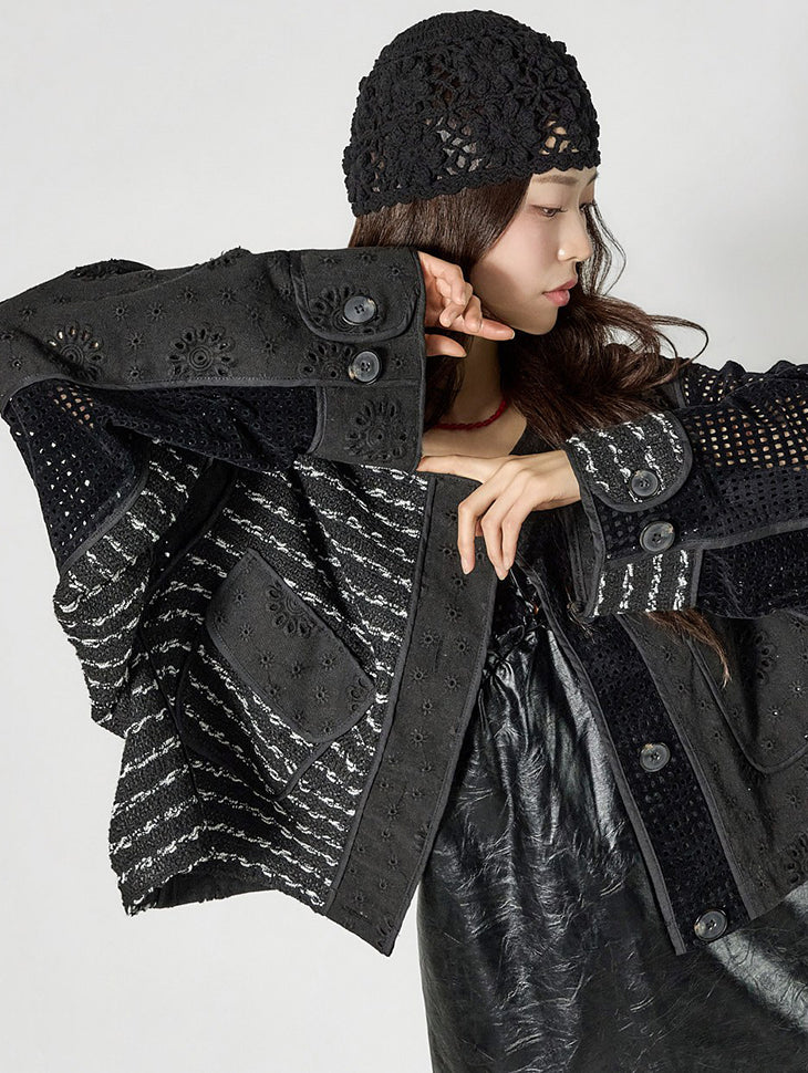 J3154 Eyelet Contrast Jacket
