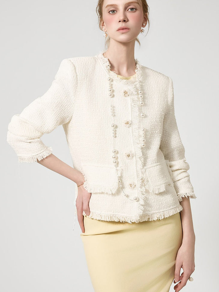 J3163 Flower Tweed Jacket