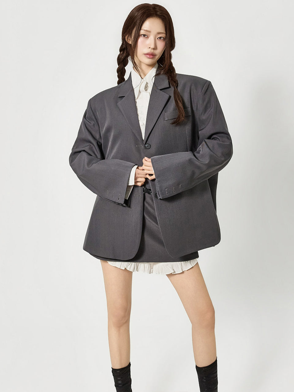 J3165 Tailored Single Button Jacket