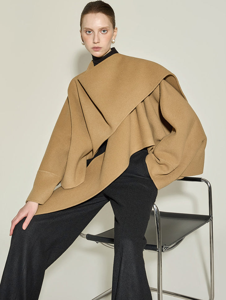 J3075 Handmade Uneven Wool Coat