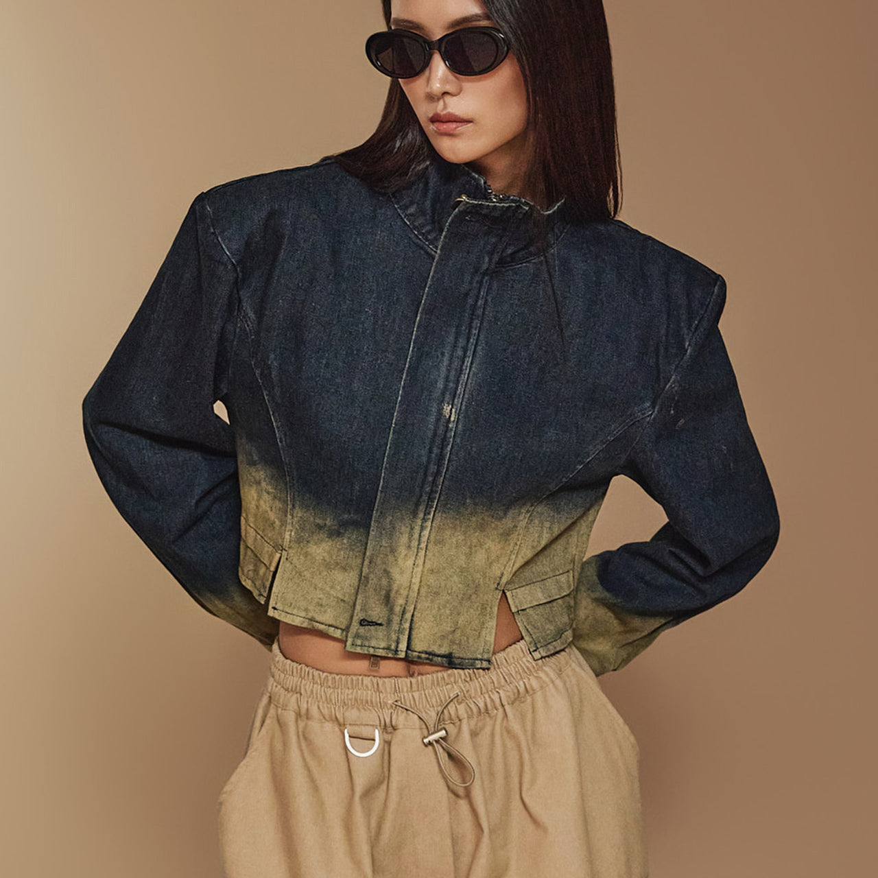 J2372 グラデーションデニムジャンパージャケット