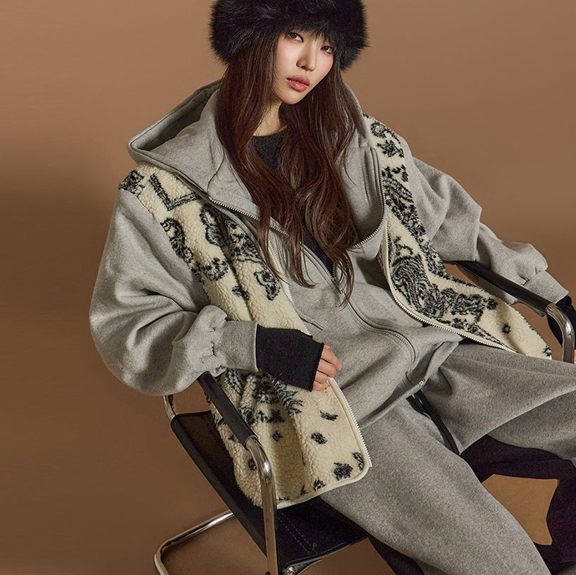 J2566 毛圈呢连帽拉链运动衫