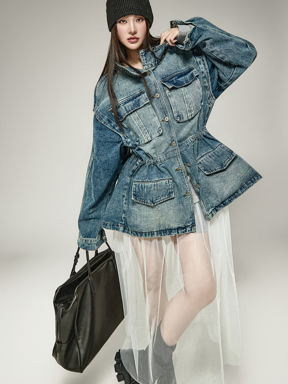 J3327 Utility Denim Jumper
