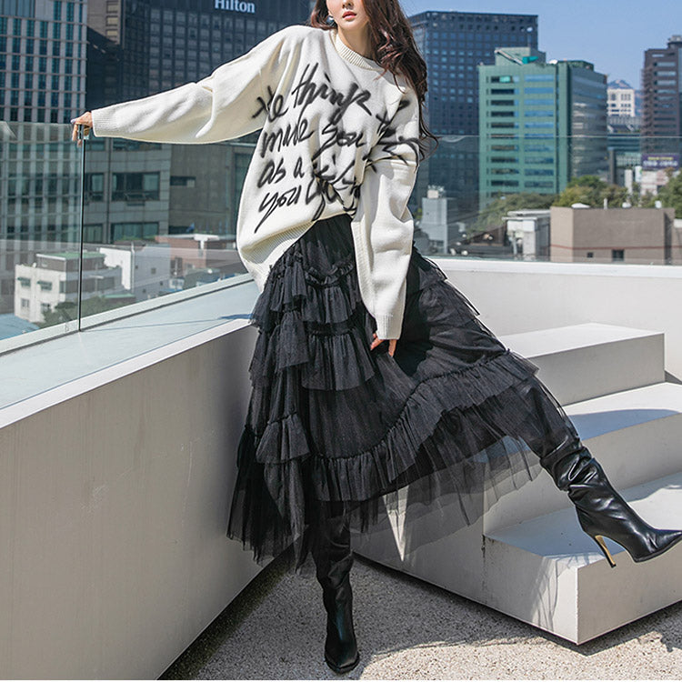 SK2211 Tiered Long Skirt