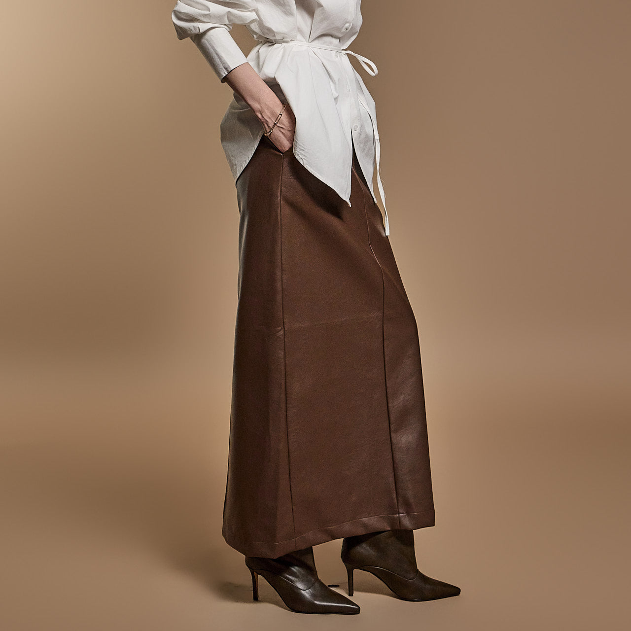 SK2833 ピンタックレザースカート