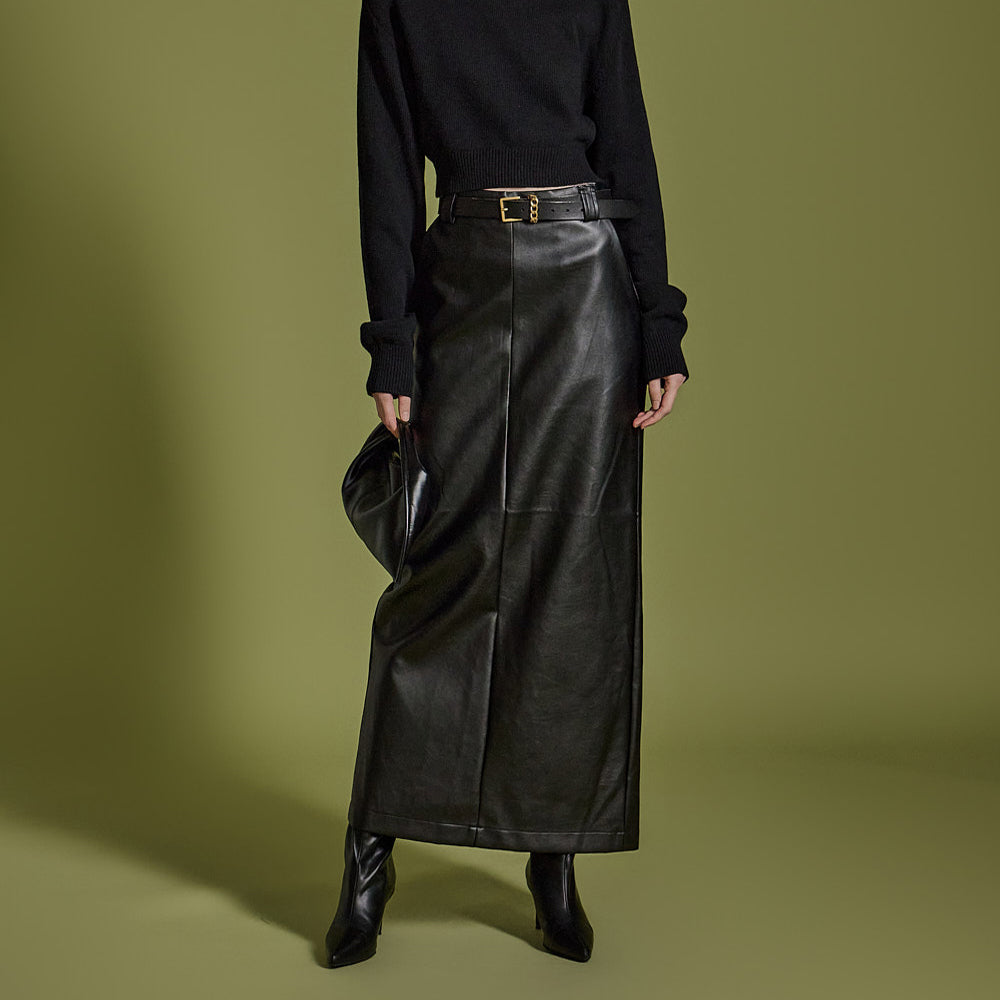 SK2833 ピンタックレザースカート