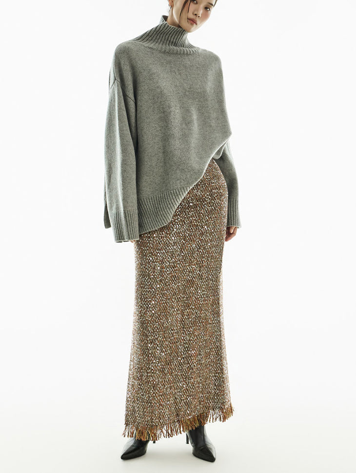 SK9255 粗花呢流苏裙