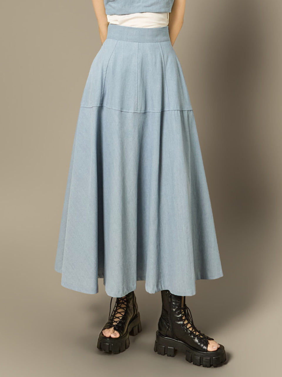 SK3230 Denim Flare Skirt