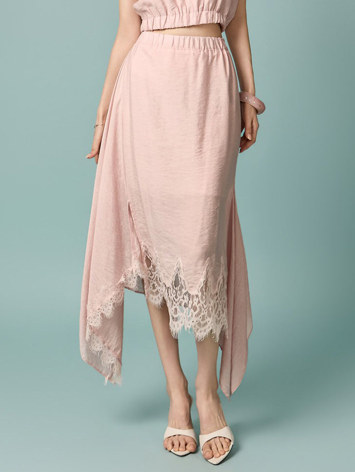 SK3239 Lace Asymmetrical Skirt