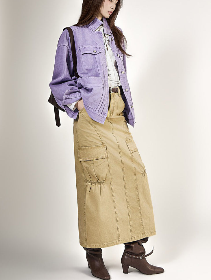 SK3275 Out-Pocket Washed Skirt