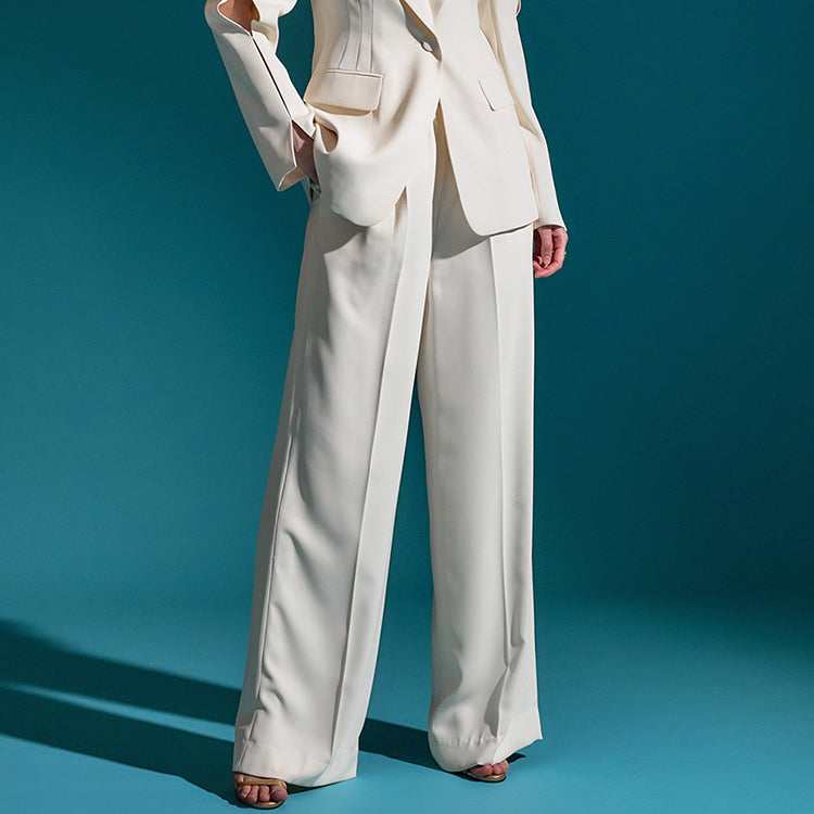 MBDP011 细褶宽幅可弯曲长休闲裤