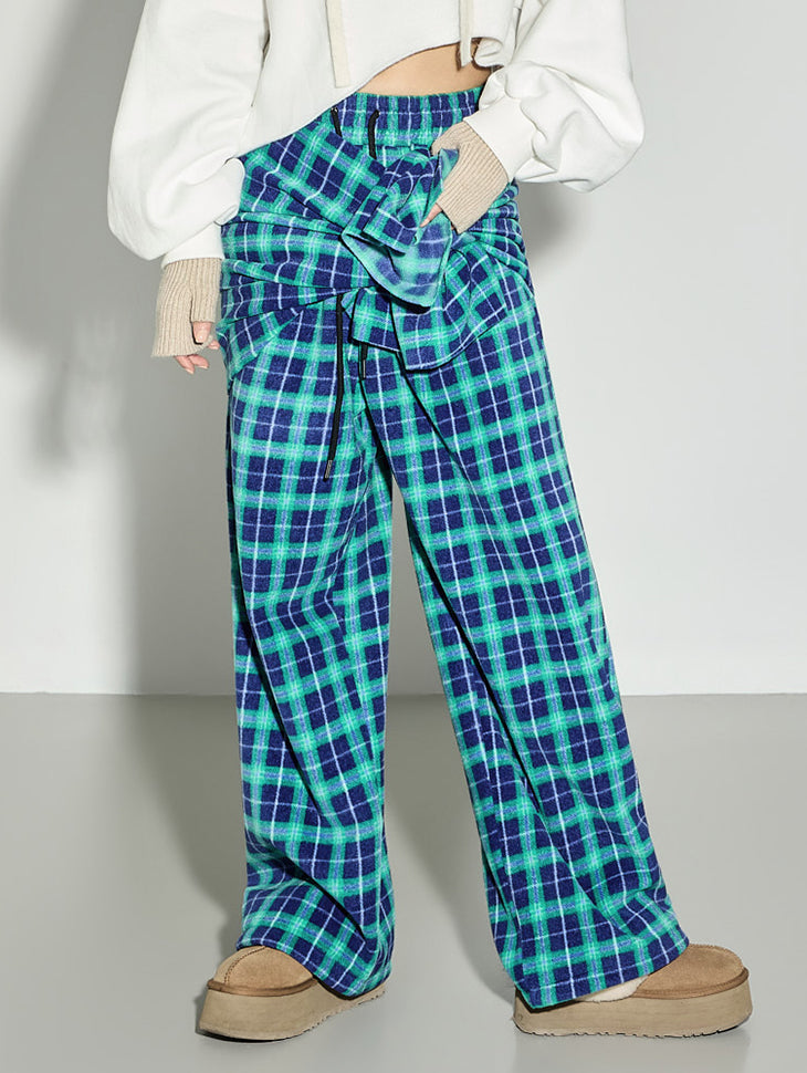 P3726 Checked Muffler Set Pants