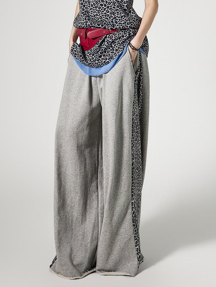 P3758 Leopard Contrast Sweat Pants