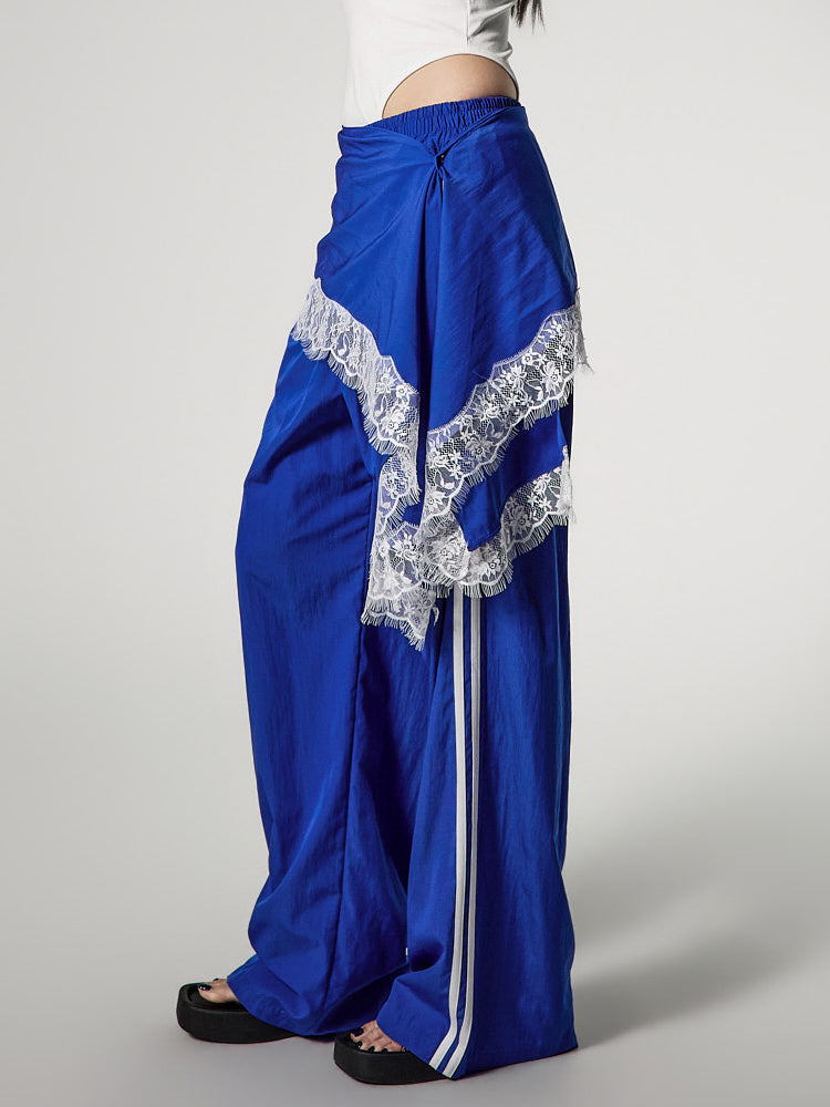 P3810 Lace Scarf Track Pants