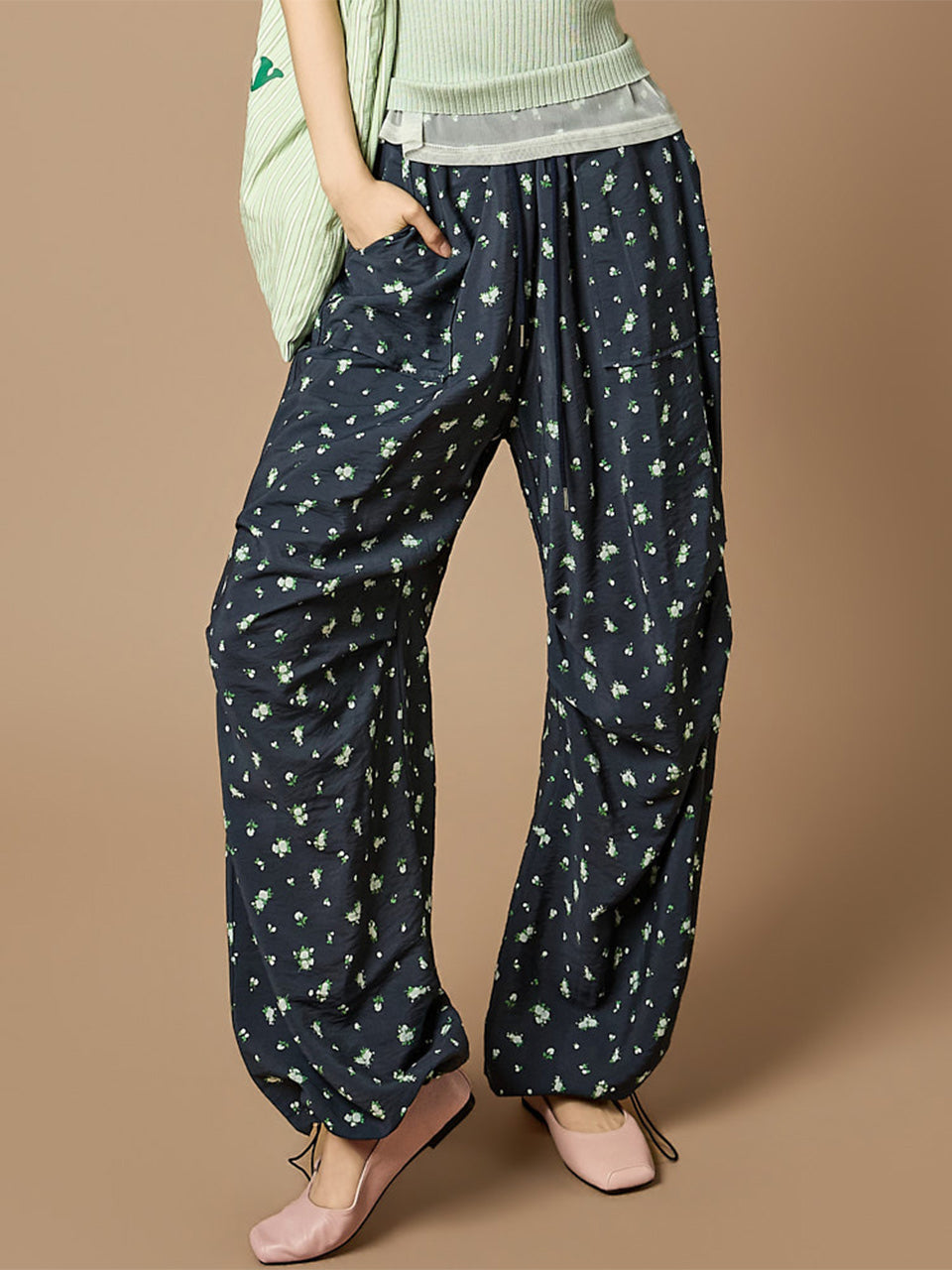 P3834 Flower Wide Pants