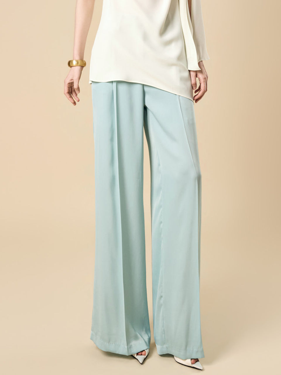 P3849 Satin Wide Slacks