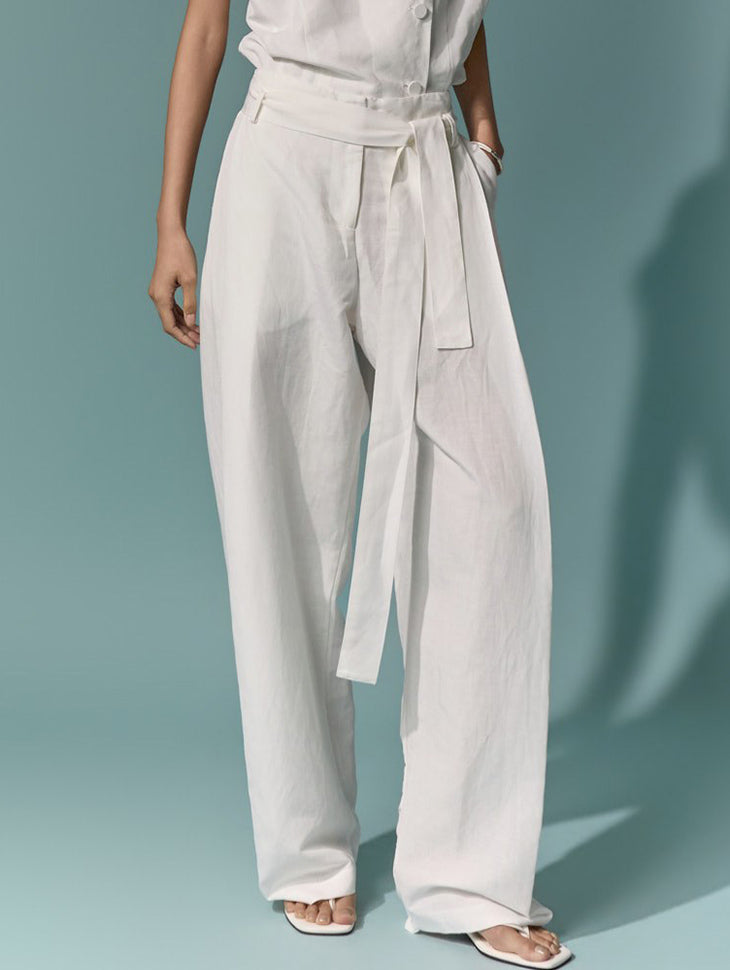 P3901 Linen Pintuck Pants