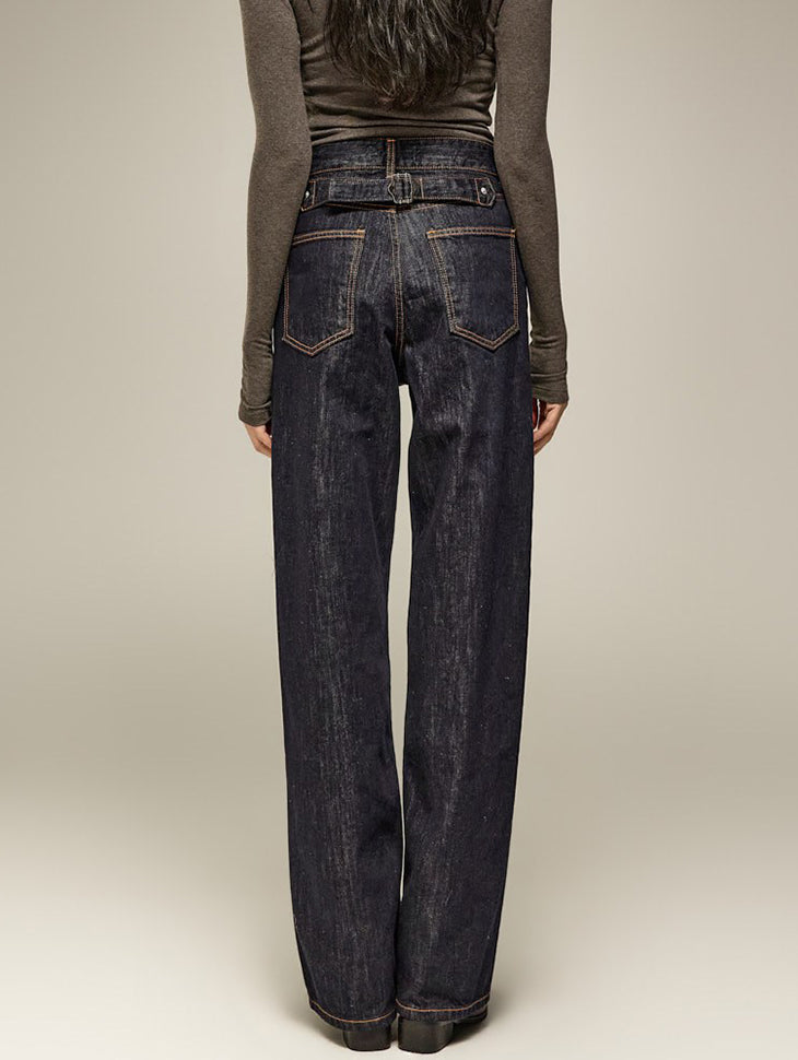 PJ682 Stitch Wide Jeans