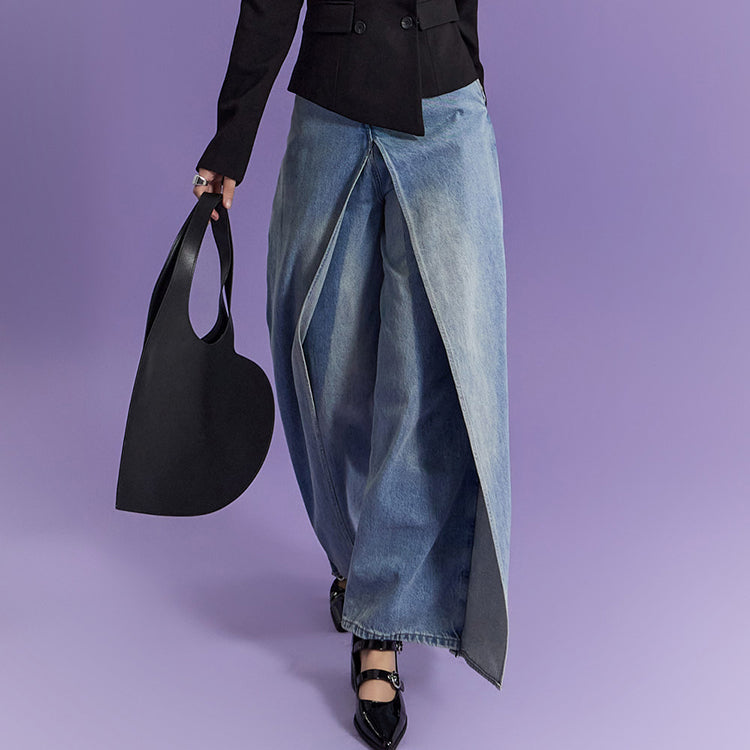 PJ493 ワイドスカートジーンズ