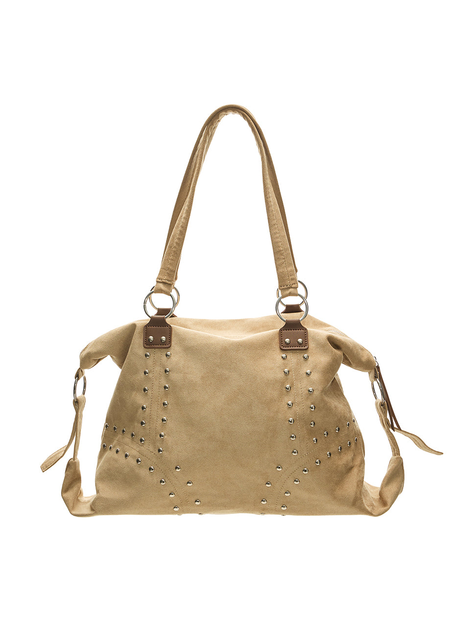 A-1876 Suede Studded Shoulder Bag