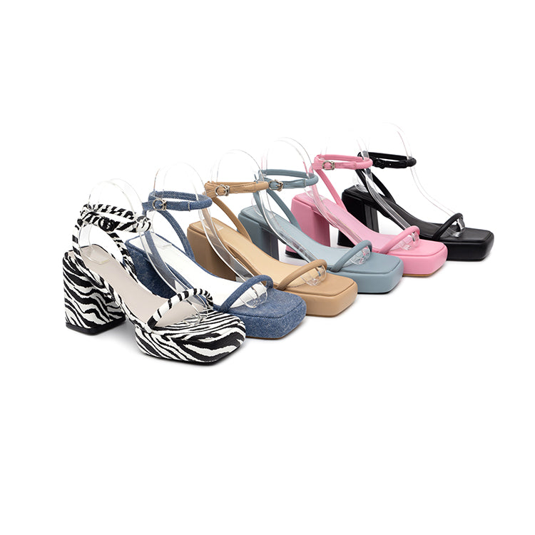 AR-3129 ストラップ プラットフォーム ヒール サンダル