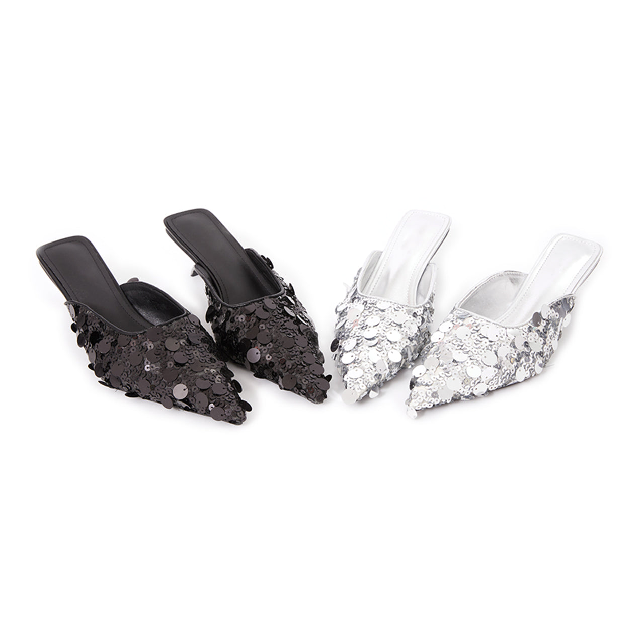 AR-3265 スパンコールミドルヒールミュール