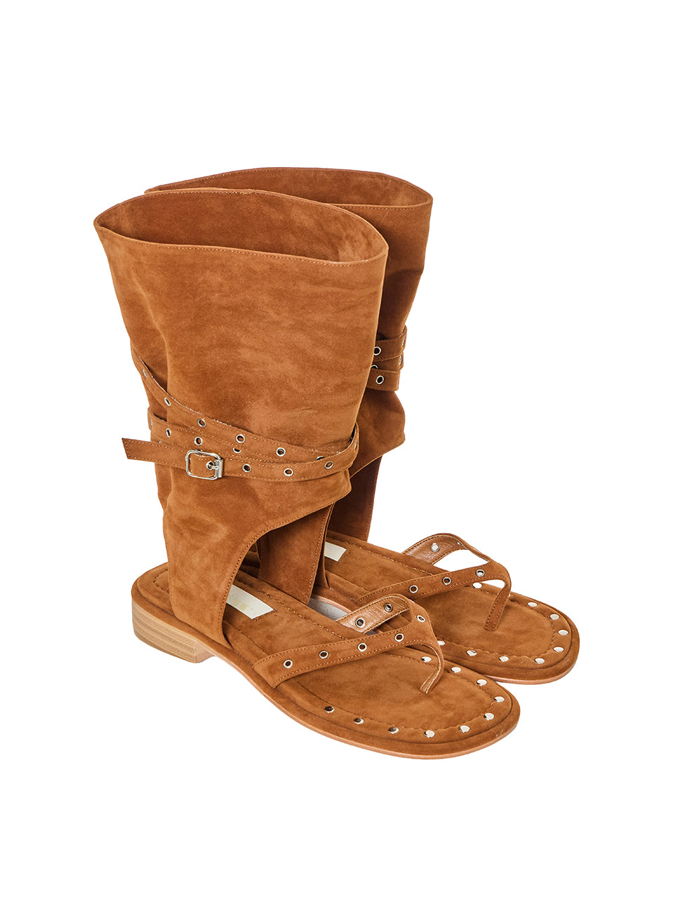 AR-3575 绒面革铆钉角斗士凉鞋