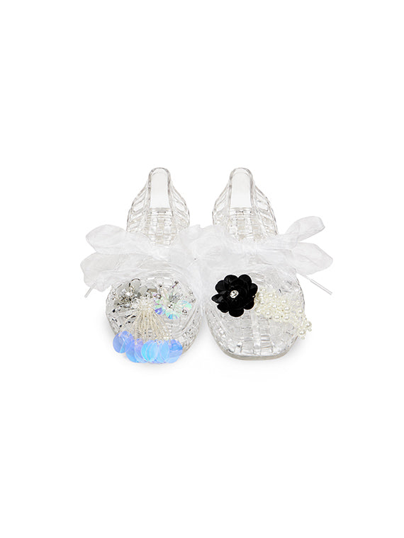 AR-3606 Lace Brooch Jelly Shoes