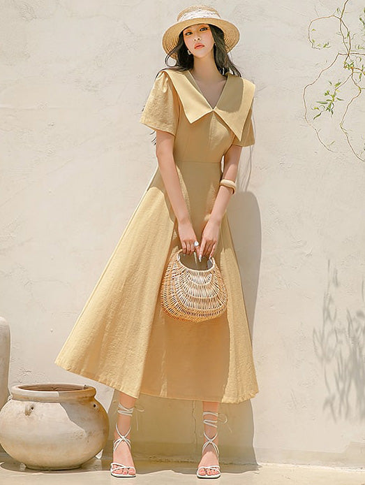 D4517 领中长连衣裙