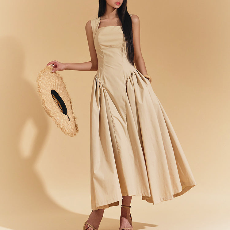 D9435 Shirring Sleeveless Dress