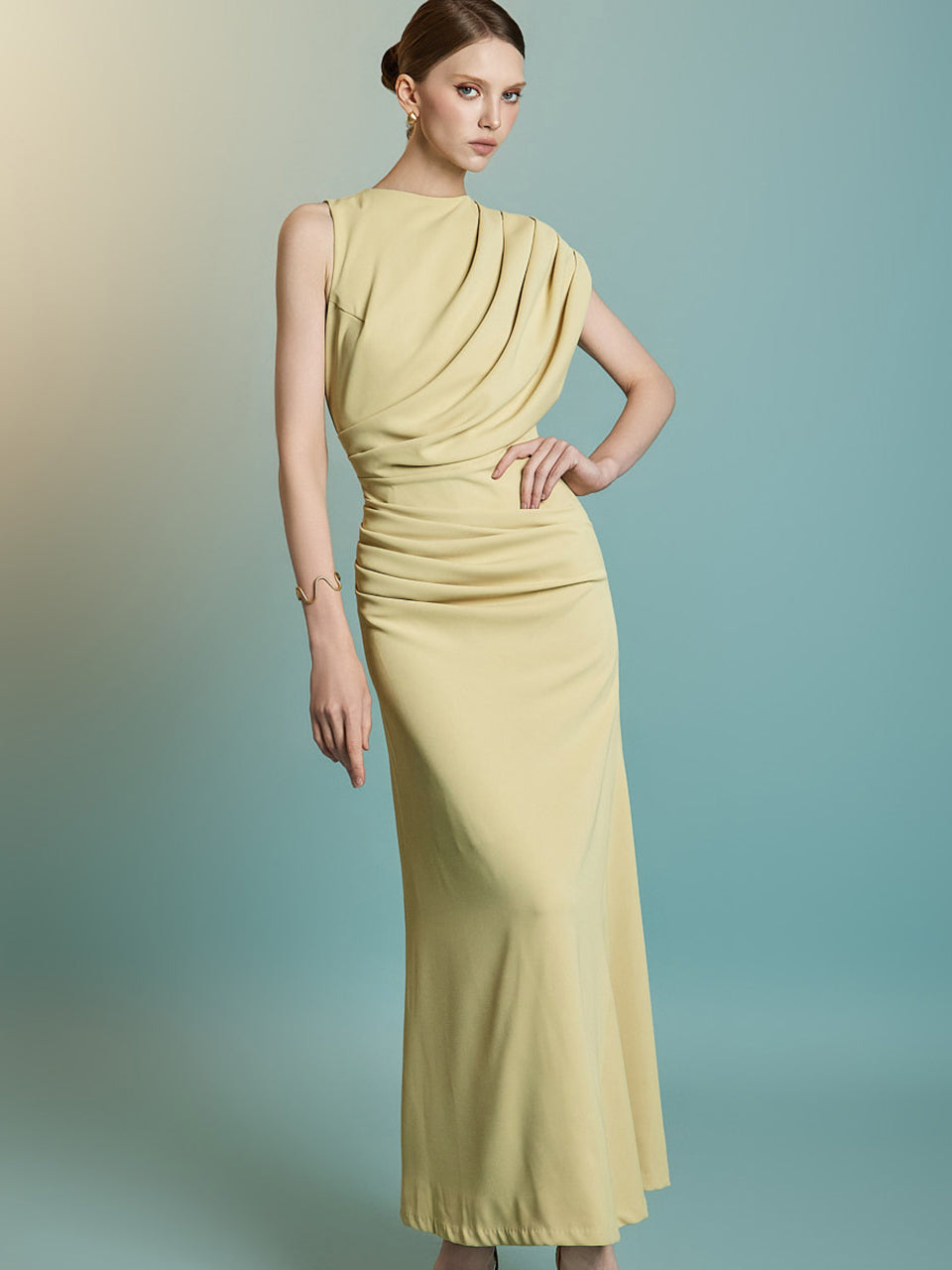 D9539 Drape Dress