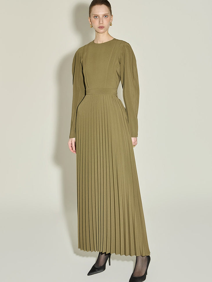 D9583 Pleated Puff Dress