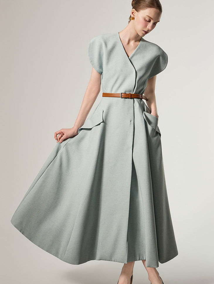 D9592 Wrap Flare Dress