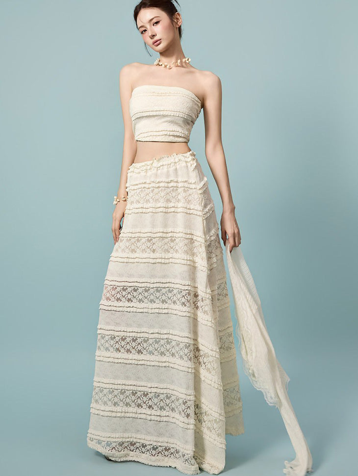 D5601 Lace Tube Top Two-Piece