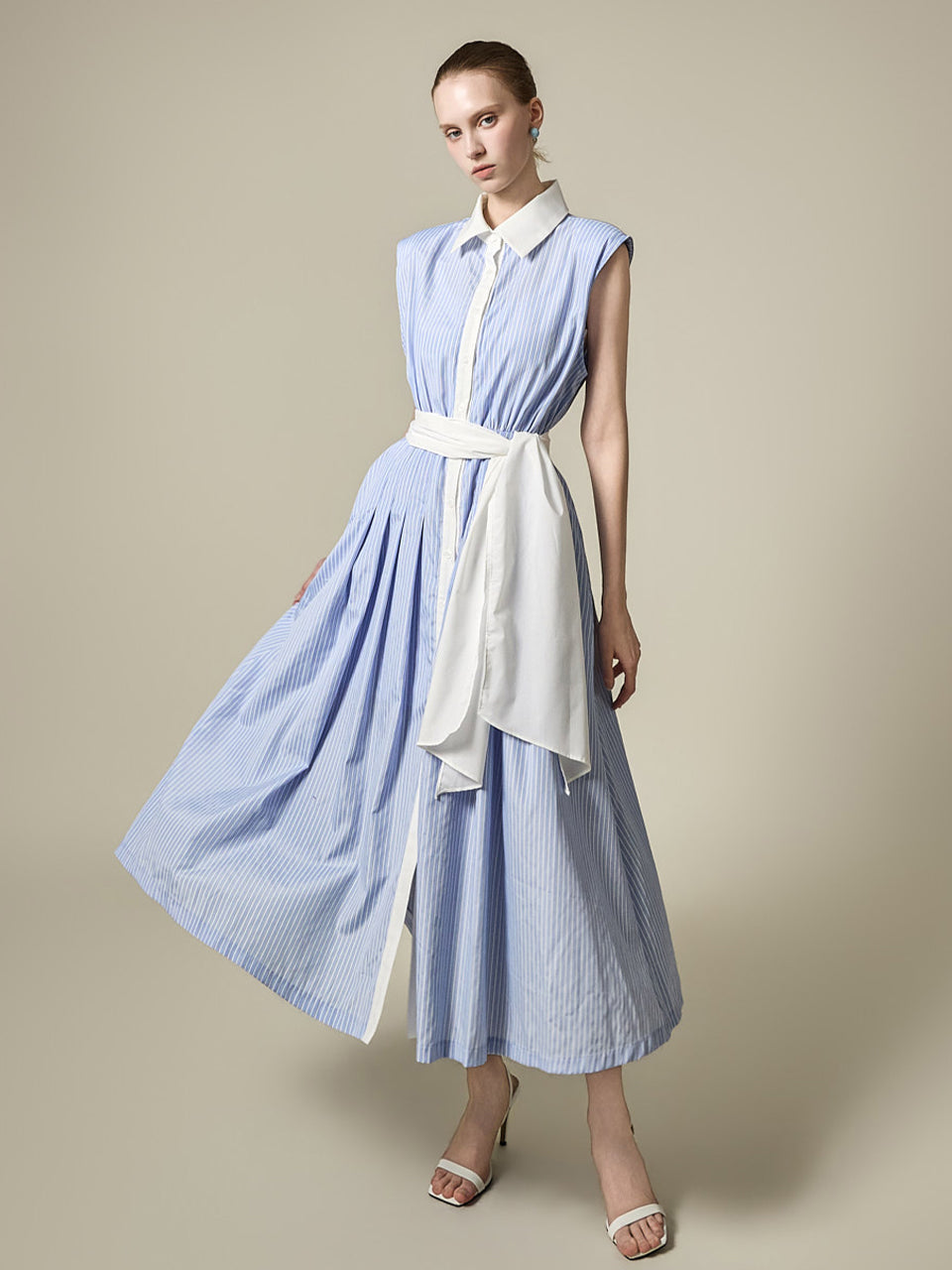 D5609 Striped Shirts Dress