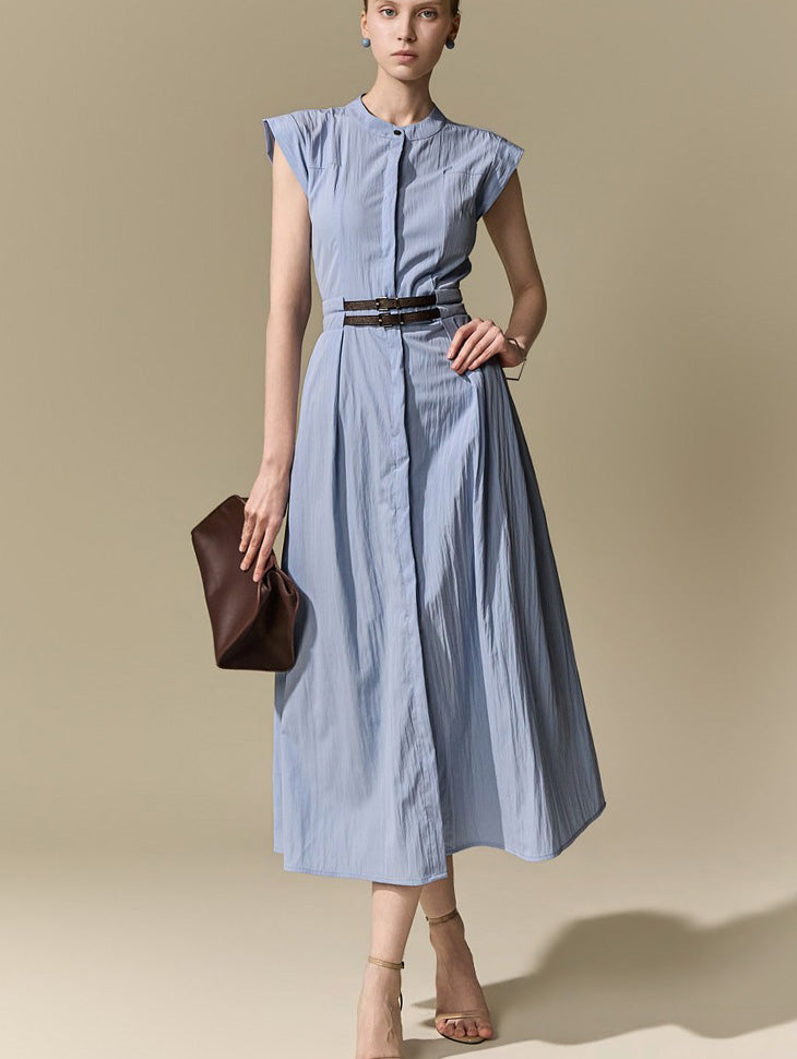 D5641 Belted Shirts Dress