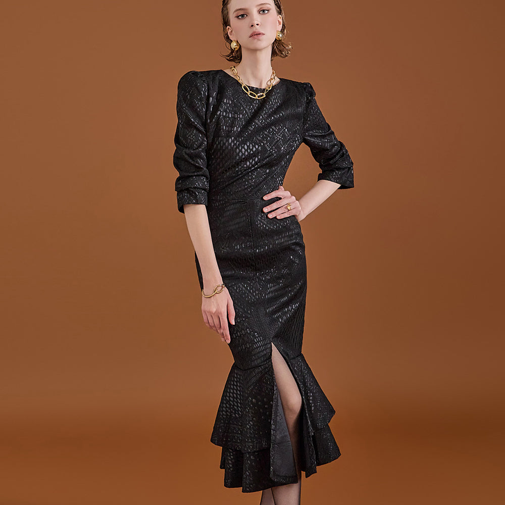 D4803 レースマーメイドドレス