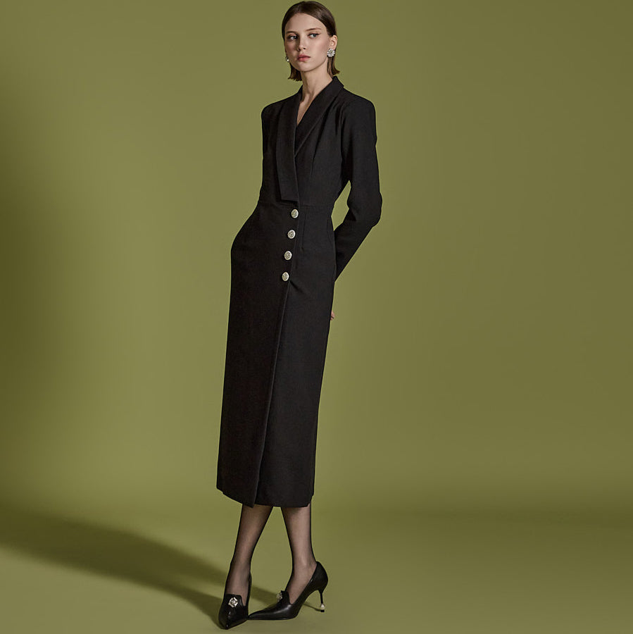 D5101 披肩领连衣裙