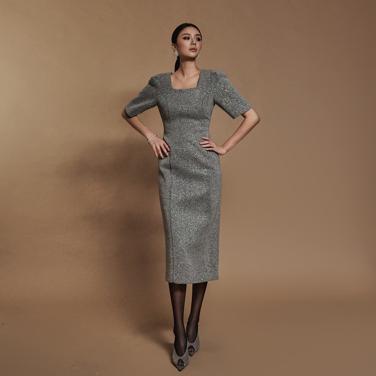 D5108 方领连衣裙