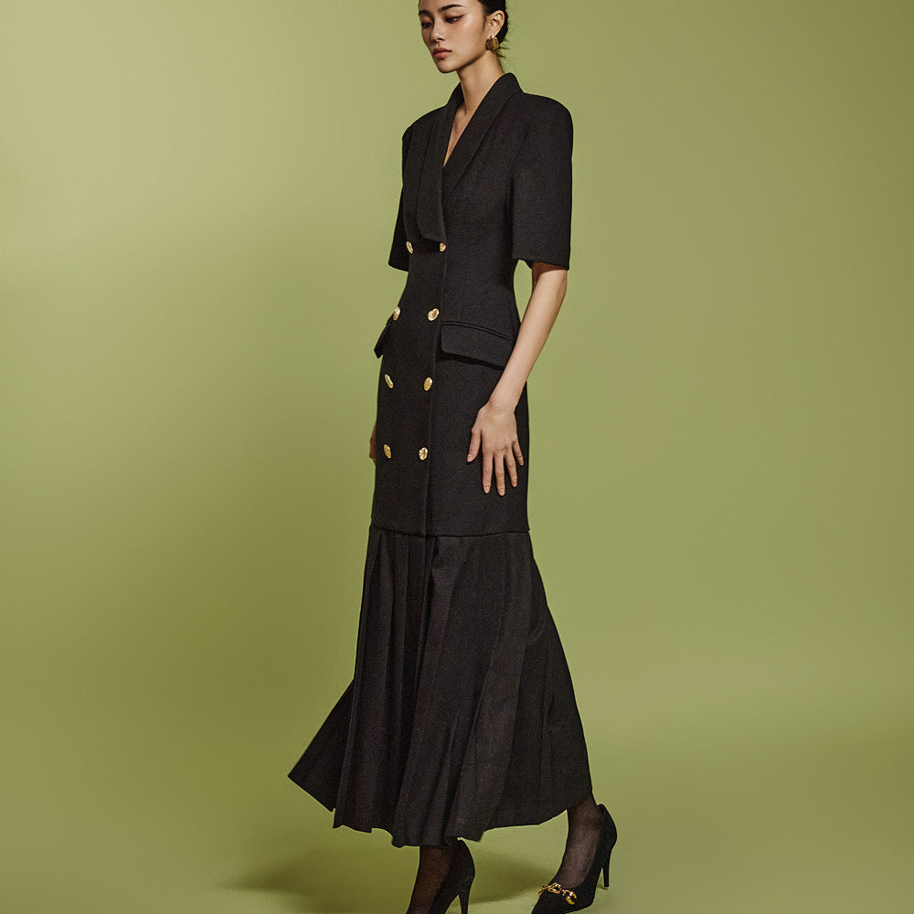 D9512 披肩领连衣裙